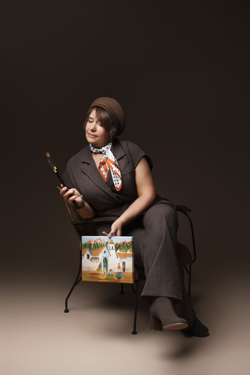 Portrait de femme réalisé pendant une séance guidée au studio Magali Tinti