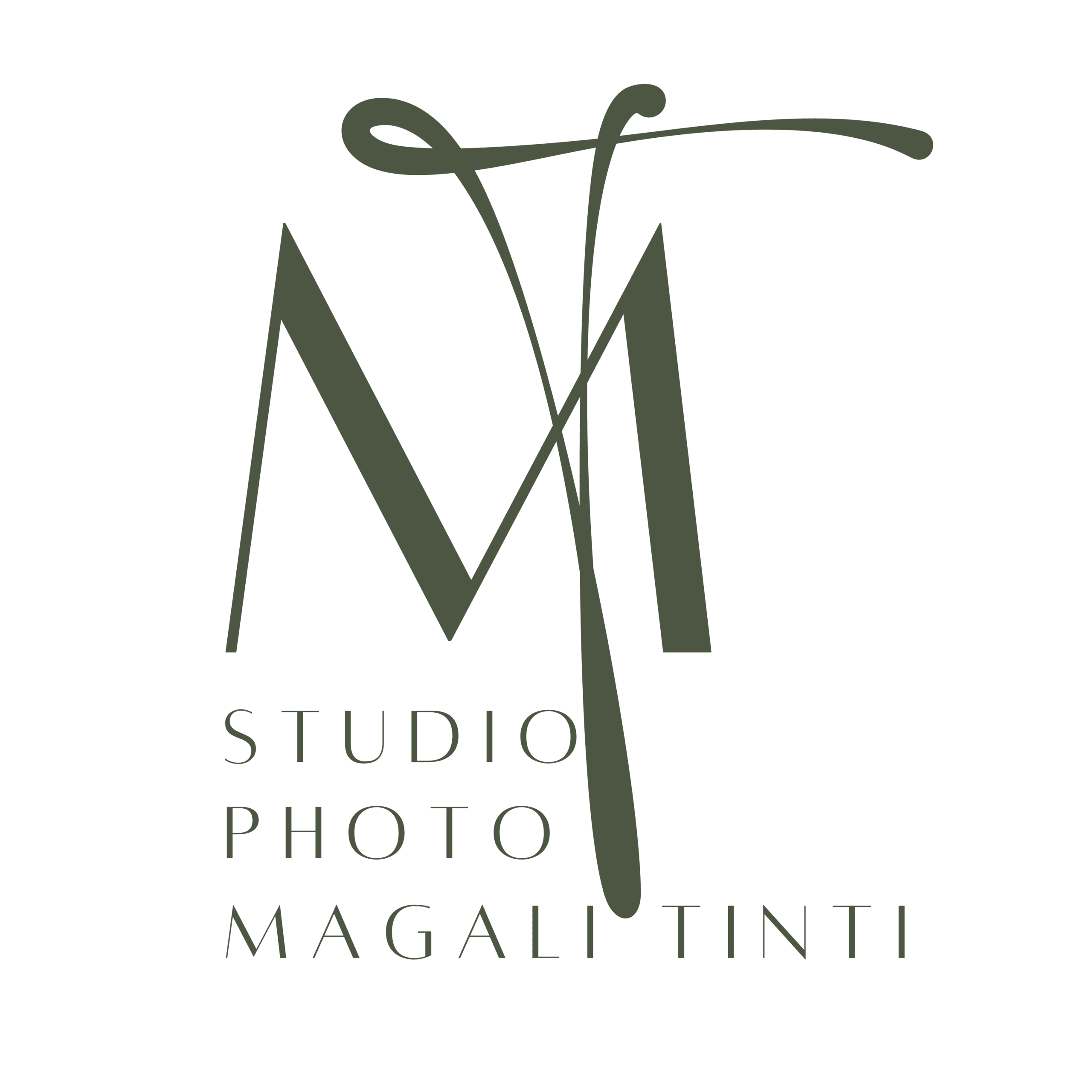 Logo en vert qui représente le nom magali tinti studio photo